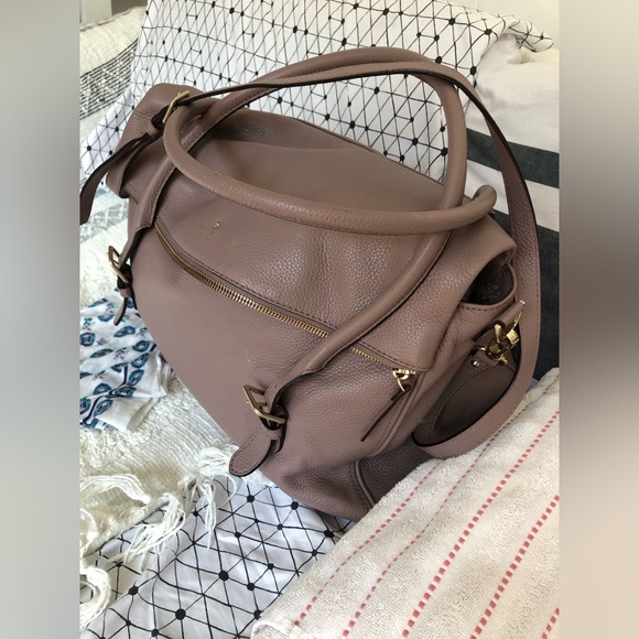 KATE SPADE - unique hard to find solid lavender leather weekender bag - LIKE NEW - Picture 7 of 16